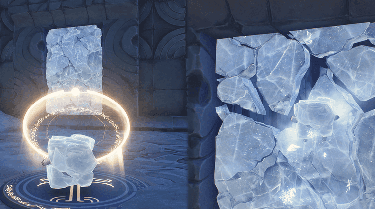 縦型氷壁を破壊